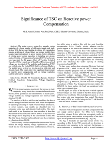 Significance of TSC on Reactive power Compensation