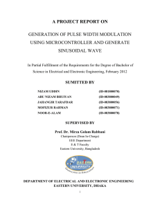 A PROJECT REPORT ON GENERATION OF PULSE WIDTH