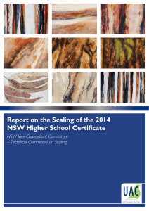 Report on the Scaling of the 2014 NSW Higher School