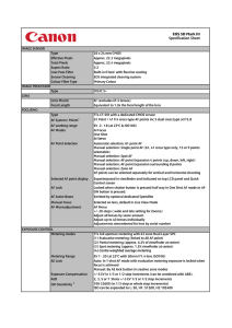 EOS 5D Mark III Specification Sheet