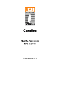 General Quality Inspection Specifications for candles, RAL