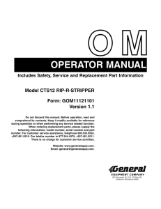 operator manual - General Equipment Company