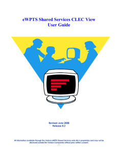 eWPTS - Shared Service CLEC User Guide