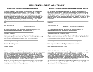 SAMPLE BINGUAL FORMS FOR OPTING OUT