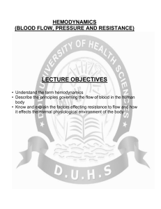 HEMODYNAMICS (BLOOD FLOW, PRESSURE AND RESISTANCE)