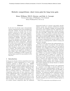 Robotic competitions: short term pain for long term gain