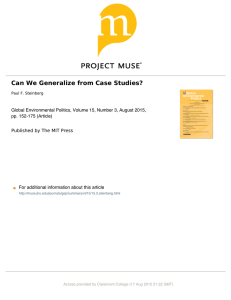 Can We Generalize from Case Studies?