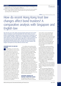 How do recent Hong Kong trust law changes affect bond