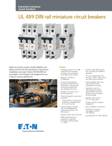 UL 489 DIN rail miniature circuit breakers