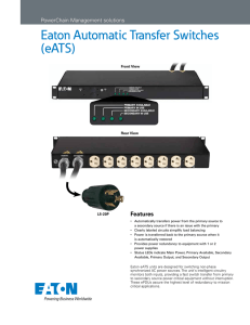 Eaton Automatic Transfer Switches (eATS)