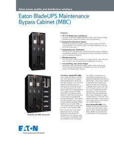 Eaton BladeUPS Maintenance Bypass Cabinet (MBC)
