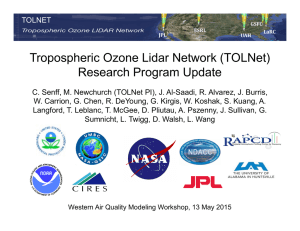 Tropospheric Ozone Lidar Network (TOLNet) Research Program