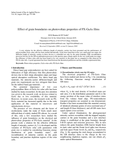Effect of grain boundaries on photovoltaic properties of PX