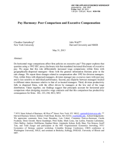 Pay Harmony: Peer Comparison and Executive Compensation