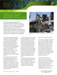 fact sheet - Sustainable Forest Management in Canada