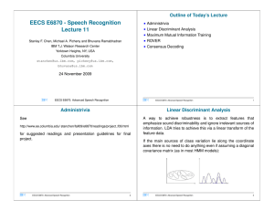 EECS E6870 - Speech Recognition Lecture 11