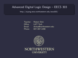 Advanced Digital Logic Design – EECS 303