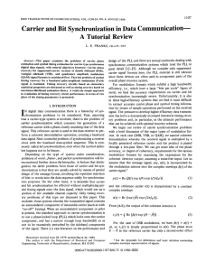 Carrier and Bit Synchronization in Data Communication