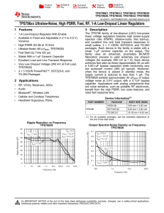 Ultralow-Noise, High PSRR, Fast, RF, 1A, Low