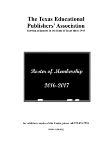 to the 2016-2017 Roster - Texas Educational Publishers