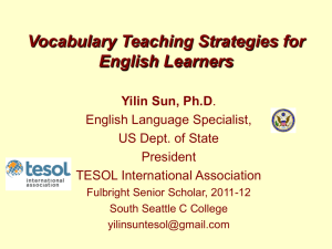 Vocabulary Teaching Strategies for English Learners