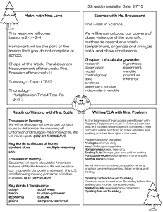 Math with Mrs. Love This week we will cover: Lessons 2-1-- 2