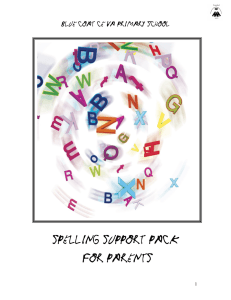 Spelling Booklet for Parents