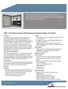 B1100-08305 CBC-7100 Stand-Alone VAR Sensing Capacitor Bank