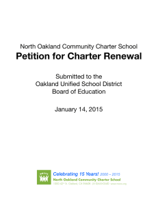 Charter Renewal Cover - North Oakland Community Charter School