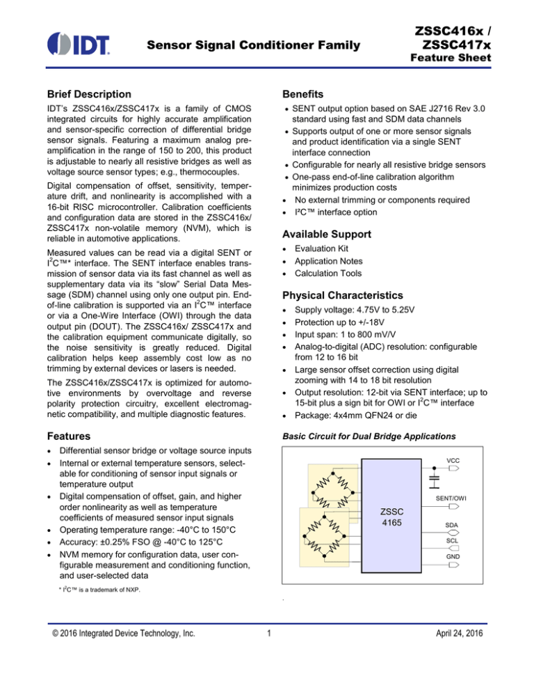 Sensor Signal Conditioner Family
