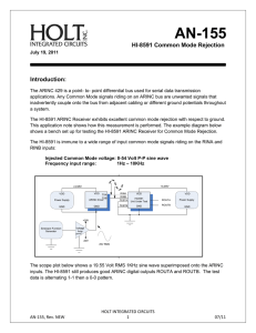 HI-8591 Common Mode Rejection - Holt Integrated Circuits, Inc.