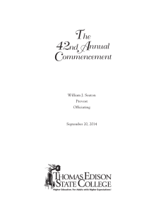 Commencement Program - Thomas Edison State University