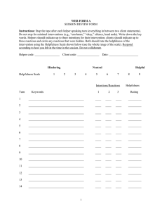 WEB FORM A SESSION REVIEW FORM Instructions: Stop the tape