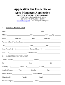 Franchise Application