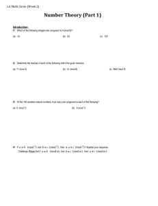 Number Theory (Part 1)