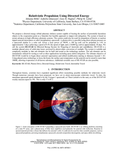 Relativistic Propulsion Using Directed Energy