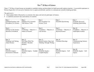 The 1st 20 Days Of Science