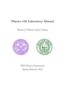 Physics 150 Laboratory Manual - Hobart and William Smith Colleges