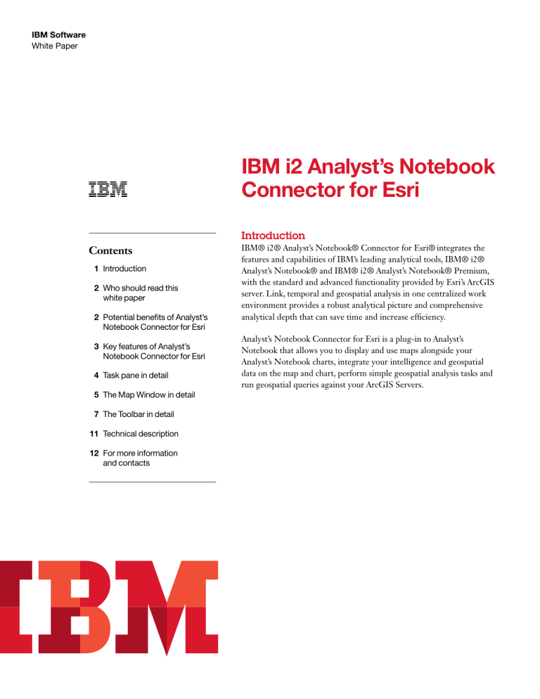 IBM i2 Analyst`s Notebook Connector for Esri