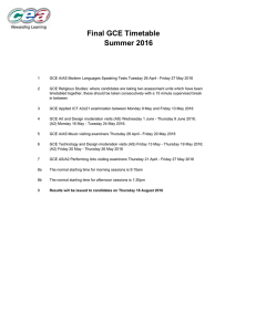 Final GCE Timetable Summer 2016