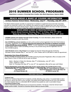 2016 Summer School Reach Ahead and Make Up Courses