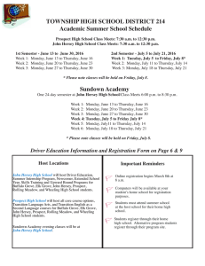 TOWNSHIP HIGH SCHOOL DISTRICT 214 Academic Summer