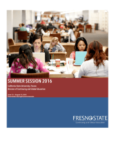summer session 2016 - California State University, Fresno