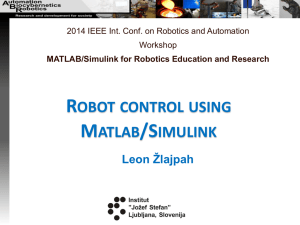 robot control using matlab/simulink