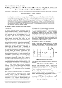 Modeling and Simulation of a PV Module Based Power System