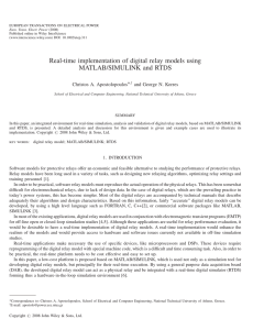 Real-time implementation of digital relay models using MATLAB