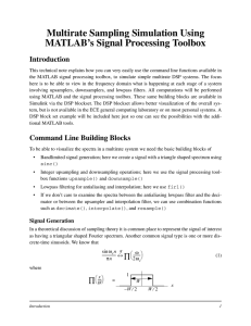 Multirate Sampling Simulation Using MATLAB`s Signal Processing