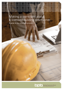 Making a complaint about a Licensed Building Practitioner booklet