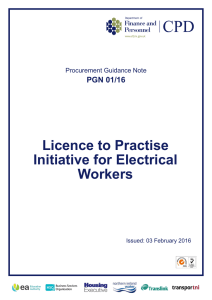 Licence to Practise Initiative for Electrical Workers