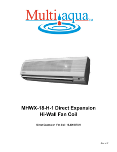 MHWX-18-H-1 Direct Expansion Hi-Wall Fan Coil